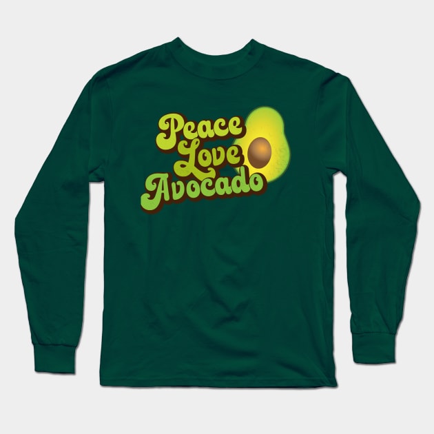 Peace Love Avocado Long Sleeve T-Shirt by Jitterfly